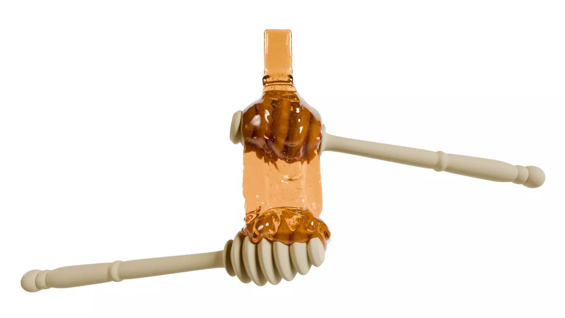 Honey Viscous Animation and Simulation on Honey Dipper 3D model_0