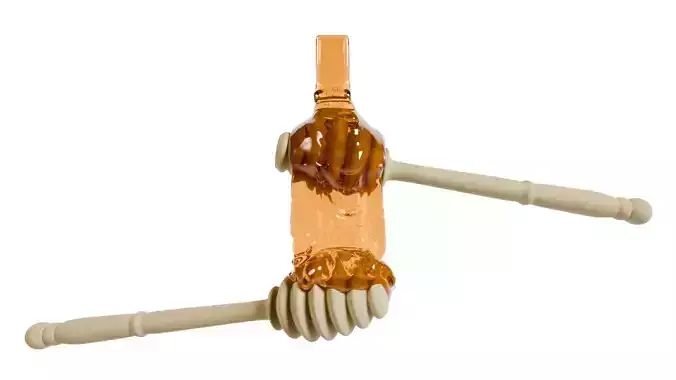 Honey Viscous Animation and Simulation on Honey Dipper 3D model