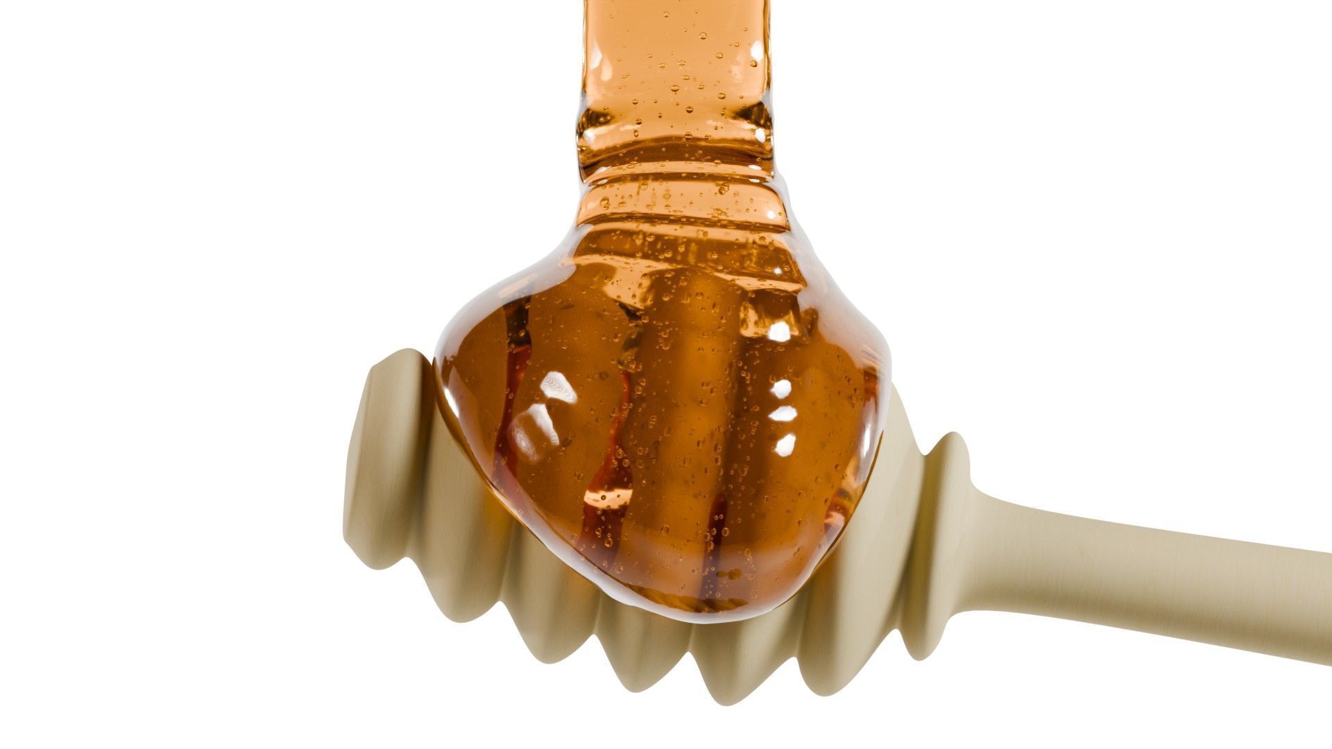 Honey Viscous Animation and Simulation on Honey Dipper 3D model_2