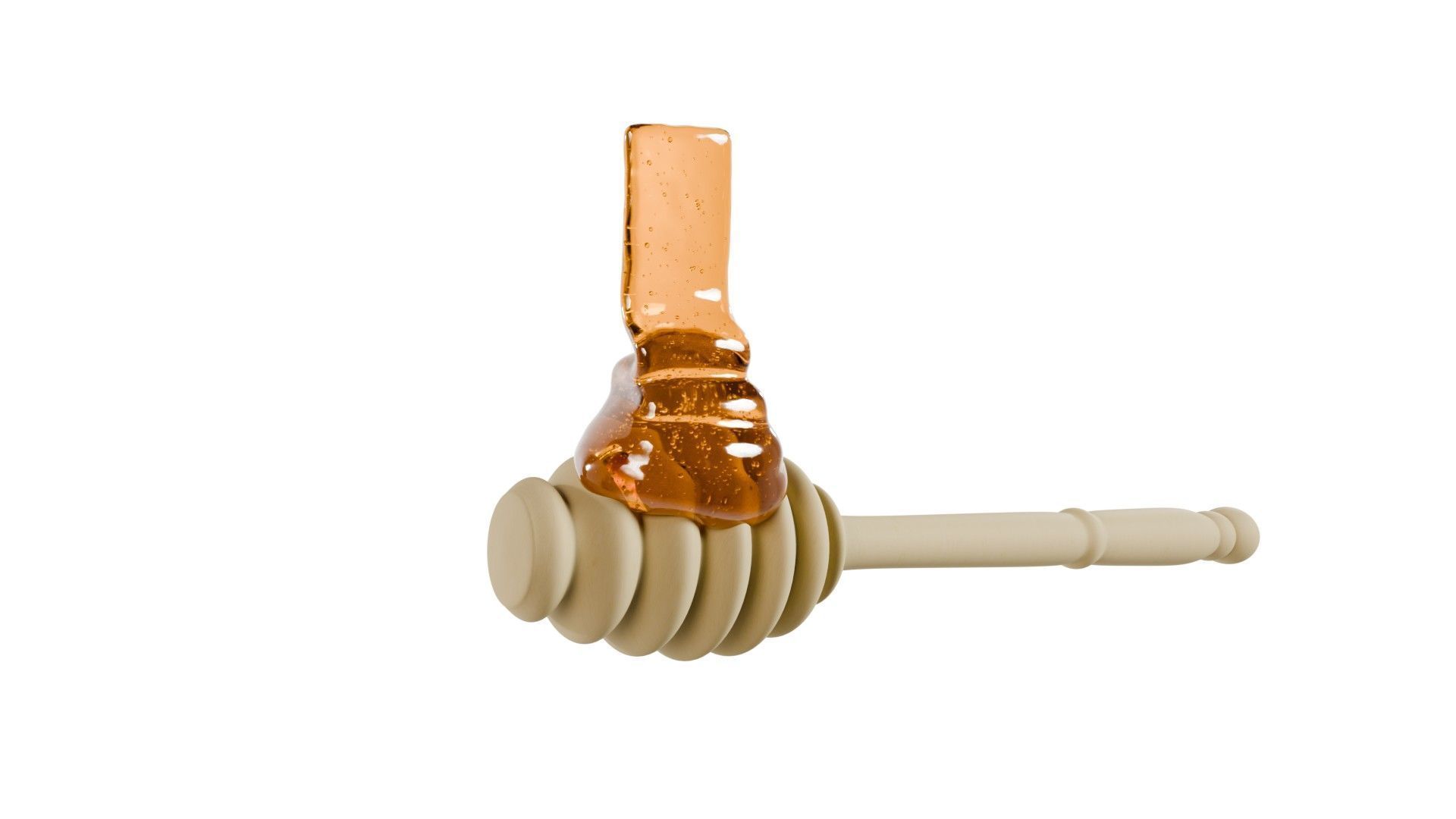 Honey Viscous Animation and Simulation on Honey Dipper 3D model_5