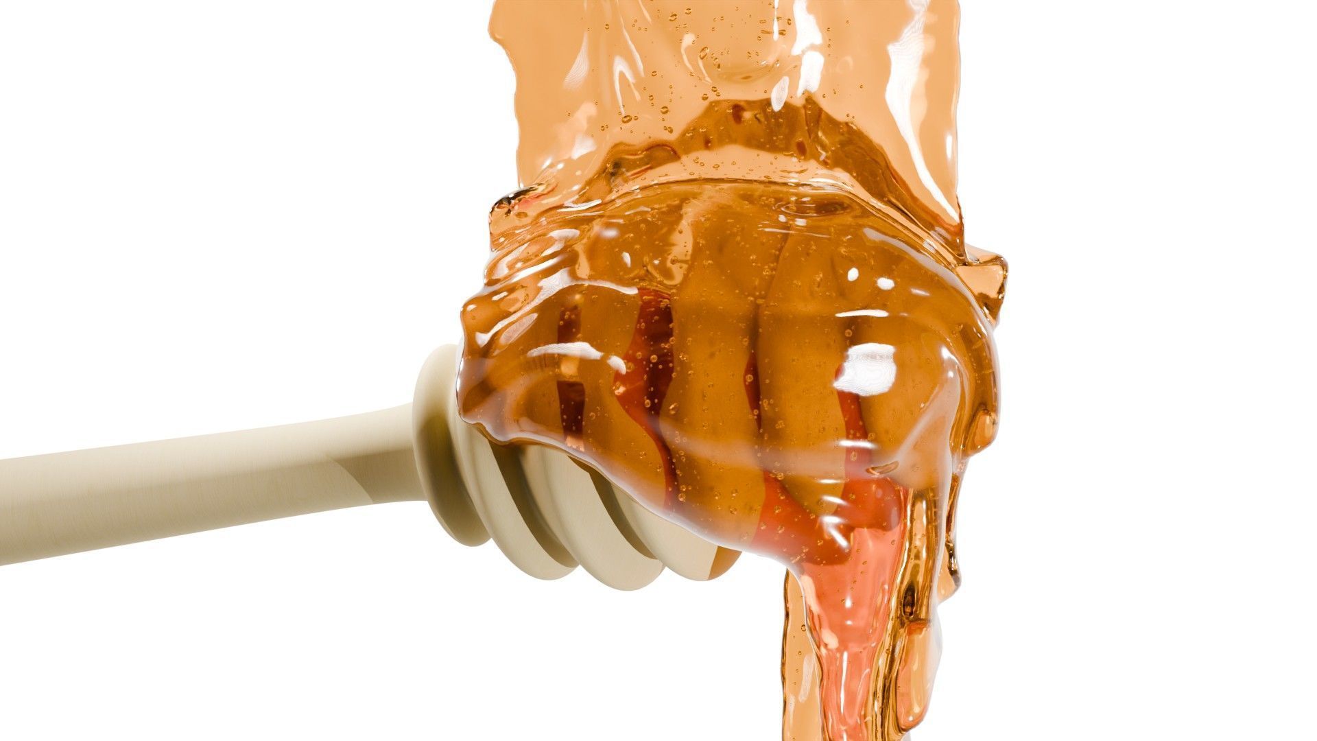 Honey Viscous Animation and Simulation on Honey Dipper 3D model_7