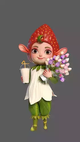Cute strawberry character