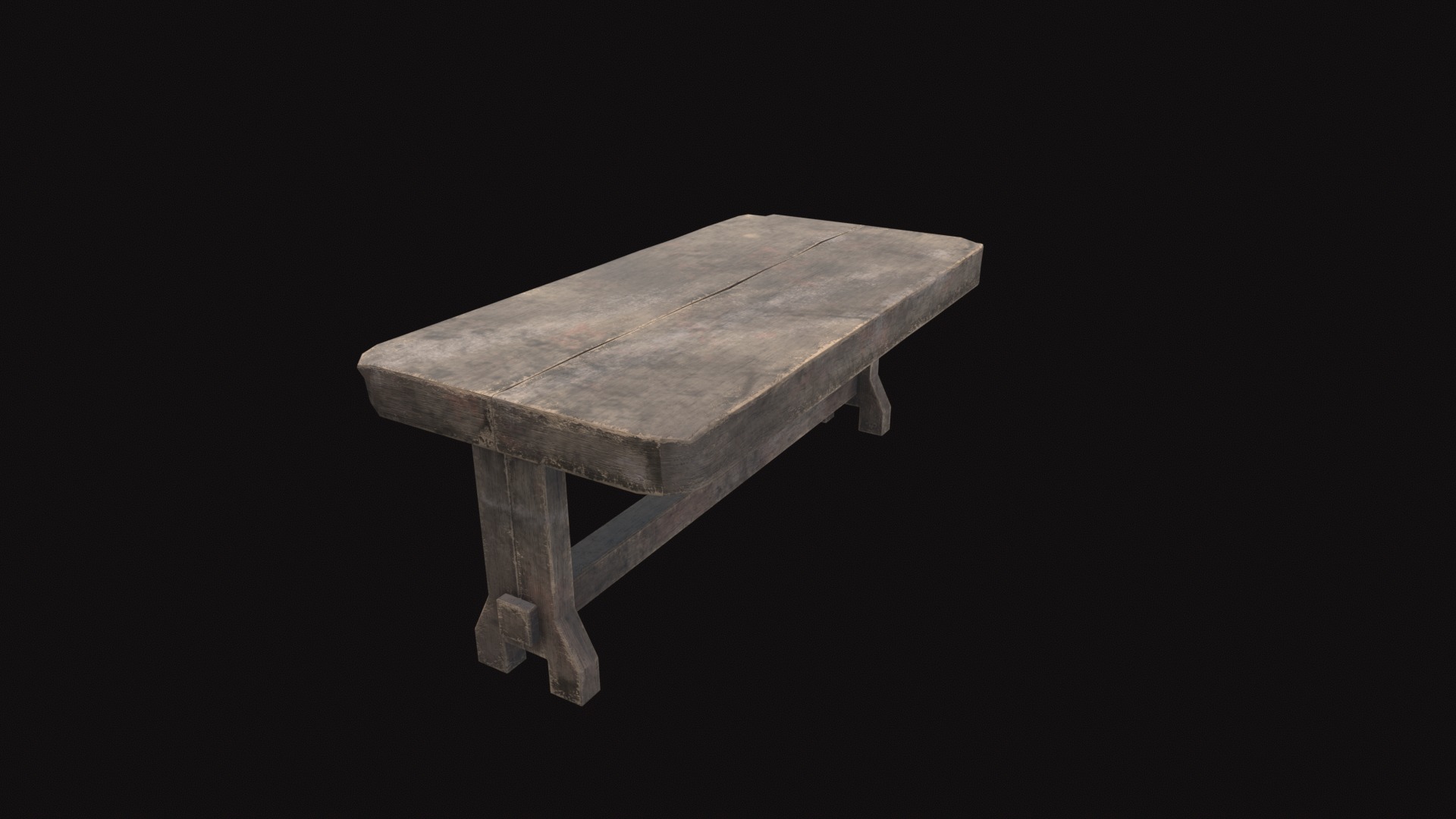 Medieval Table V03 Low-poly 3D model_2