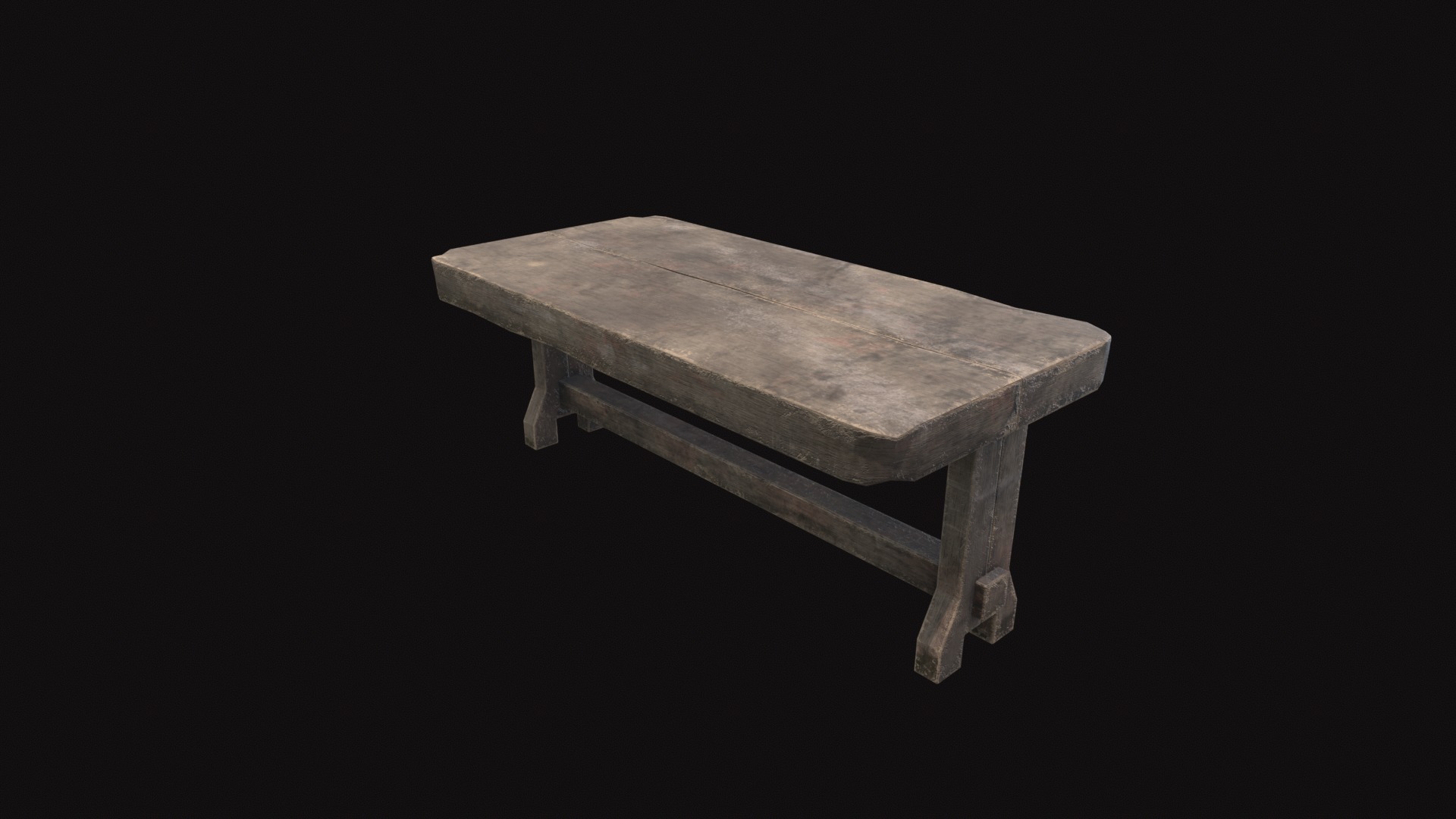 Medieval Table V03 Low-poly 3D model_6