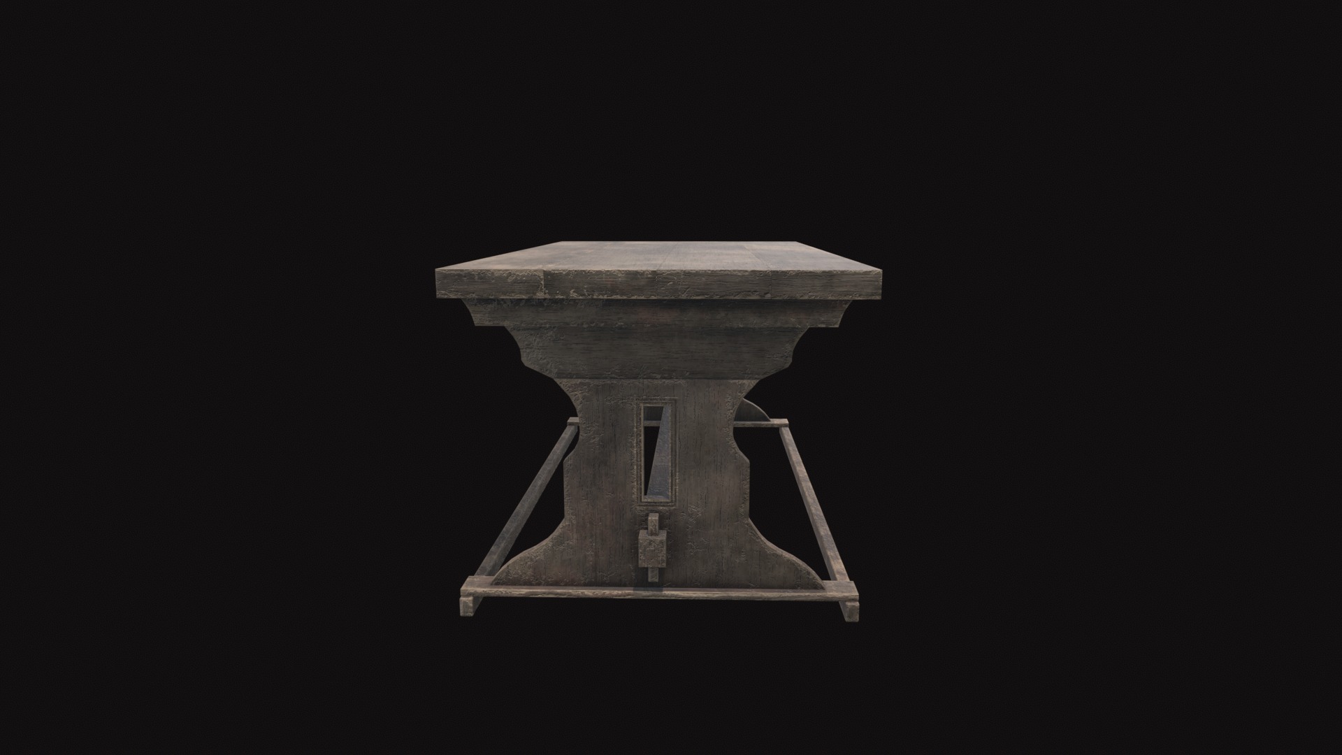 Medieval Table V04 Low-poly 3D model_5