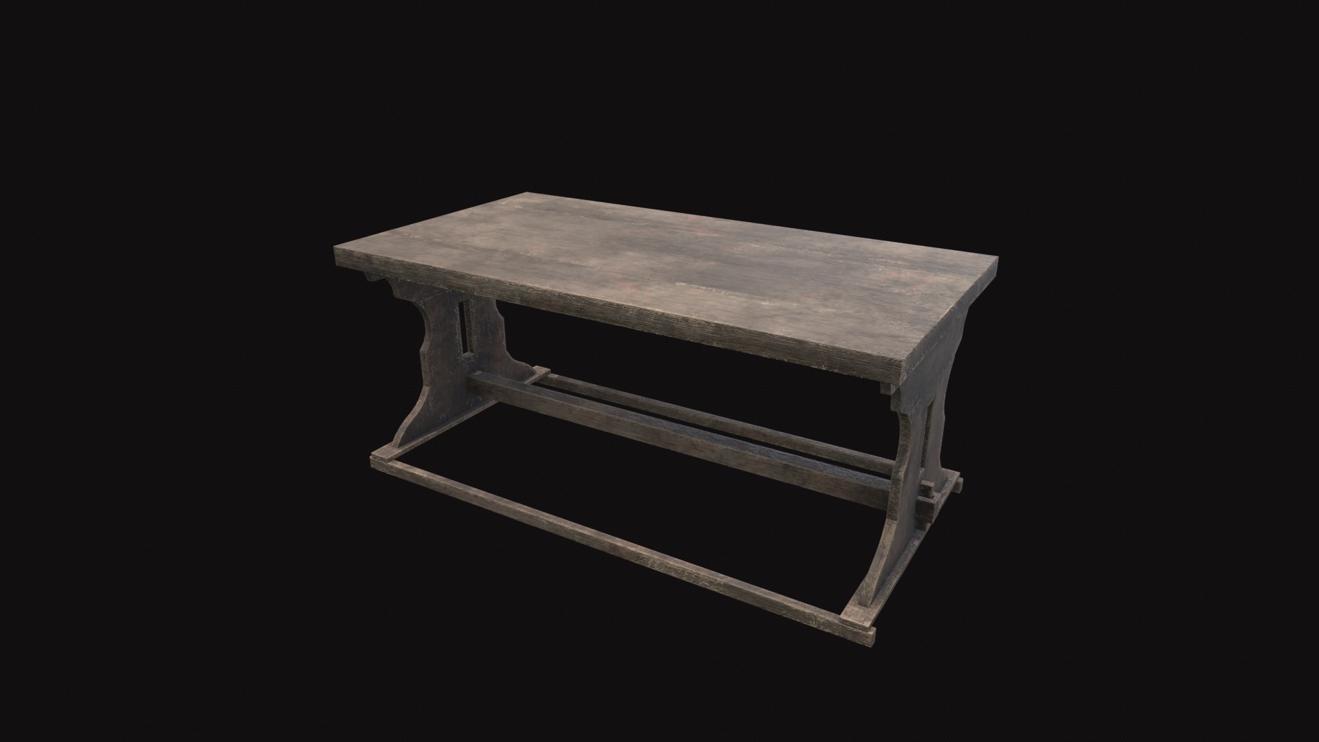 Medieval Table V04 Low-poly 3D model_2