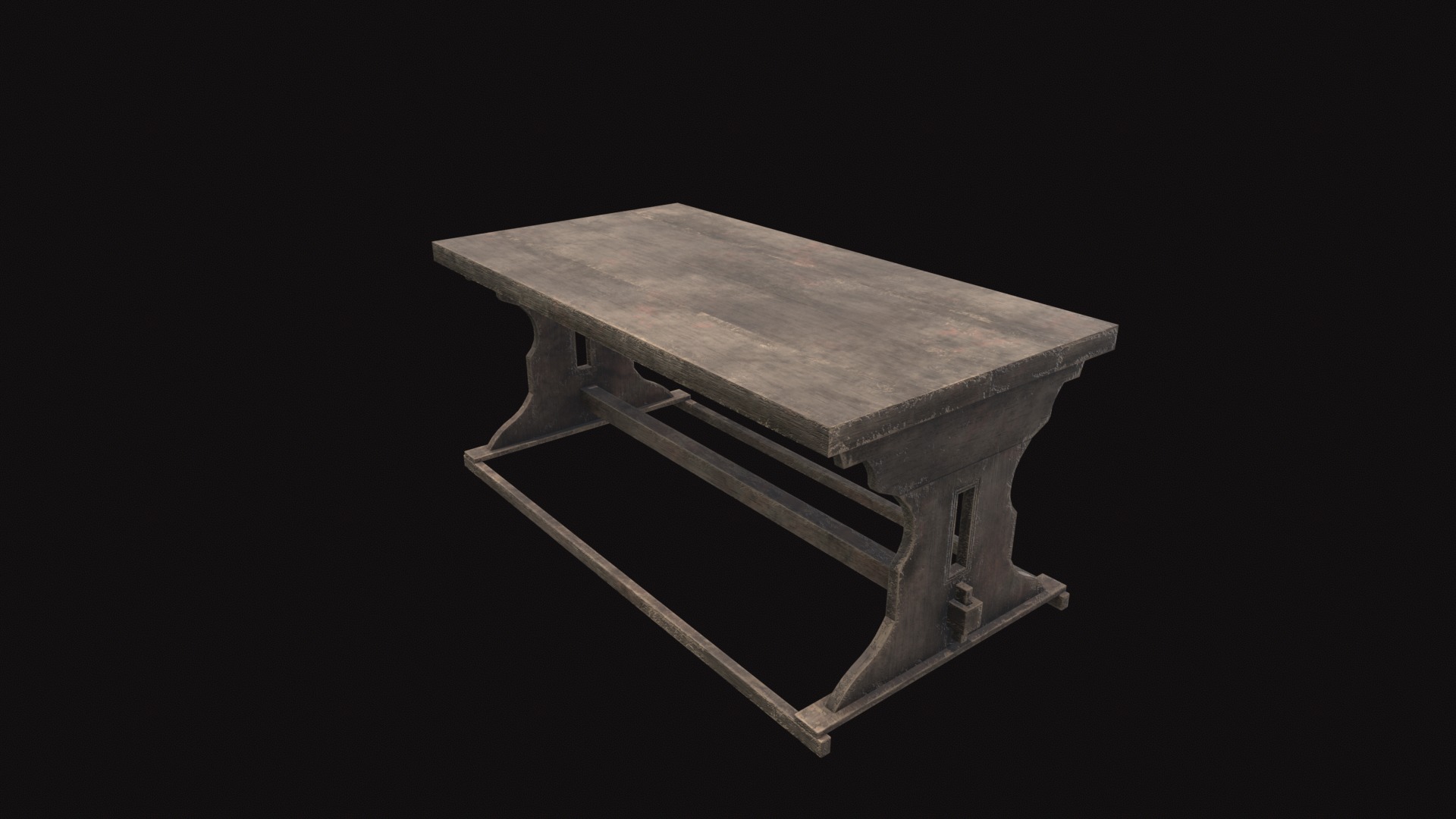 Medieval Table V04 Low-poly 3D model_6