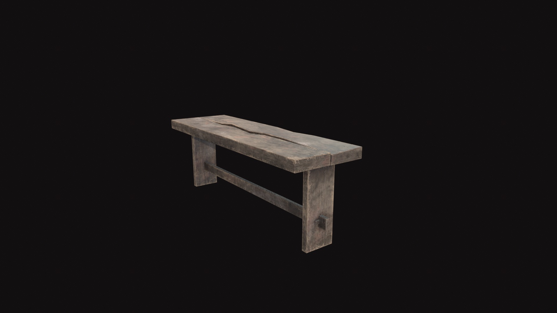 Medieval Sitting Tool V05 Low-poly 3D model_7