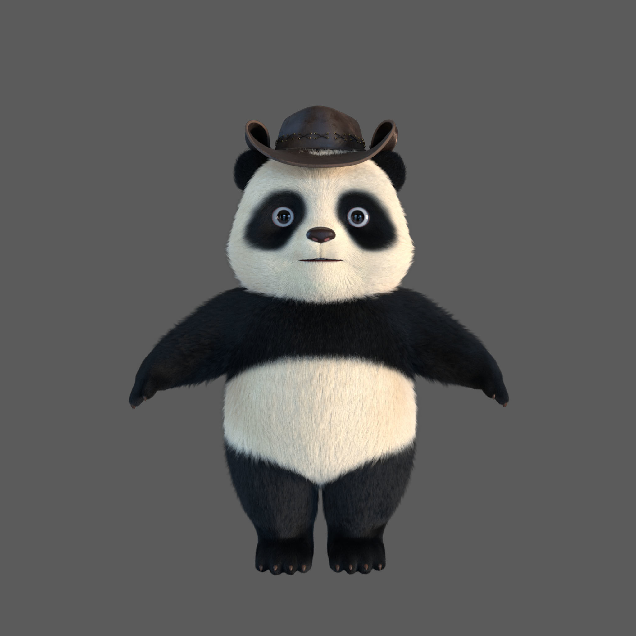 Cute Panda 3D model_4