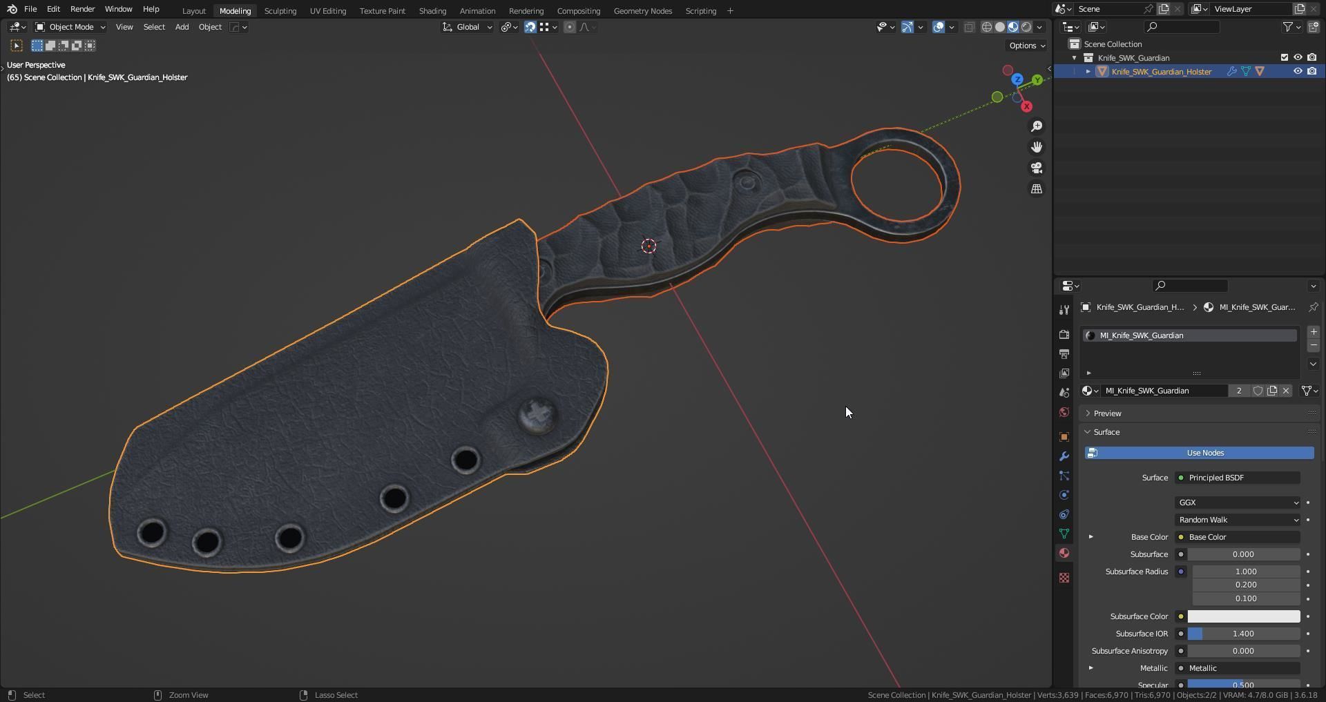 SWK GUARDIAN TACTICAL KNIFE Low-poly 3D model_9