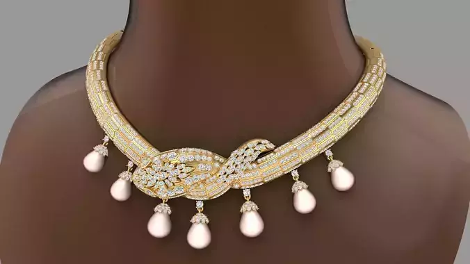 Bulgari Serpenti Choker Necklace With Pearl  3D print model