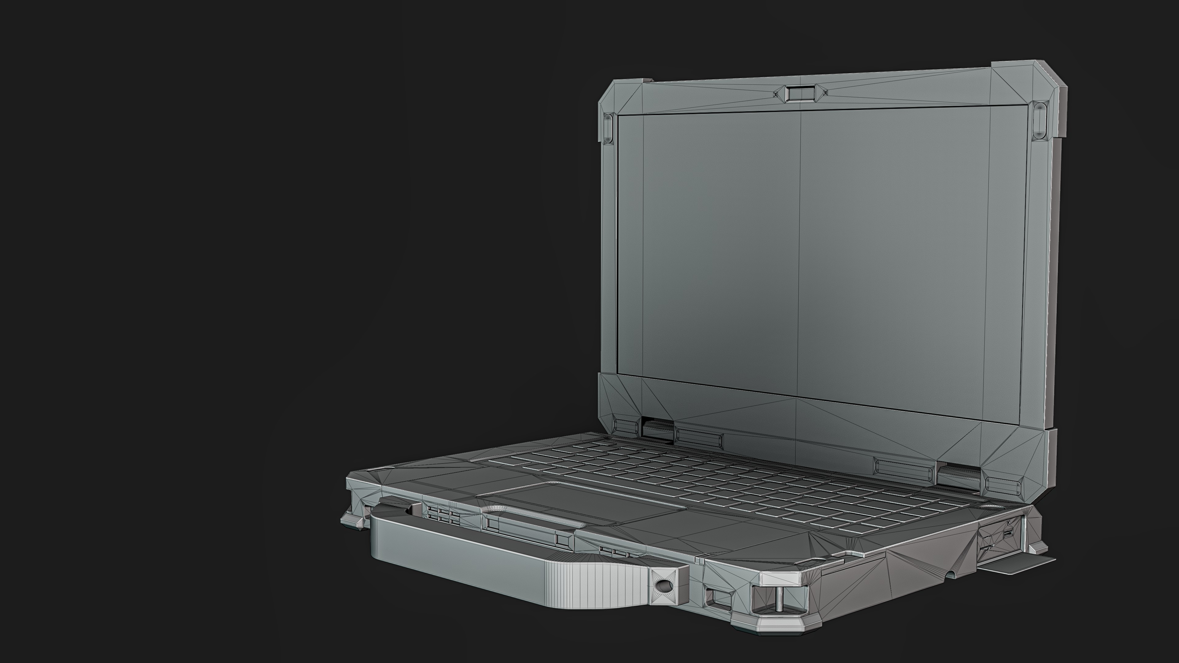 Laptop heavy-duty Low-poly 3D model_10
