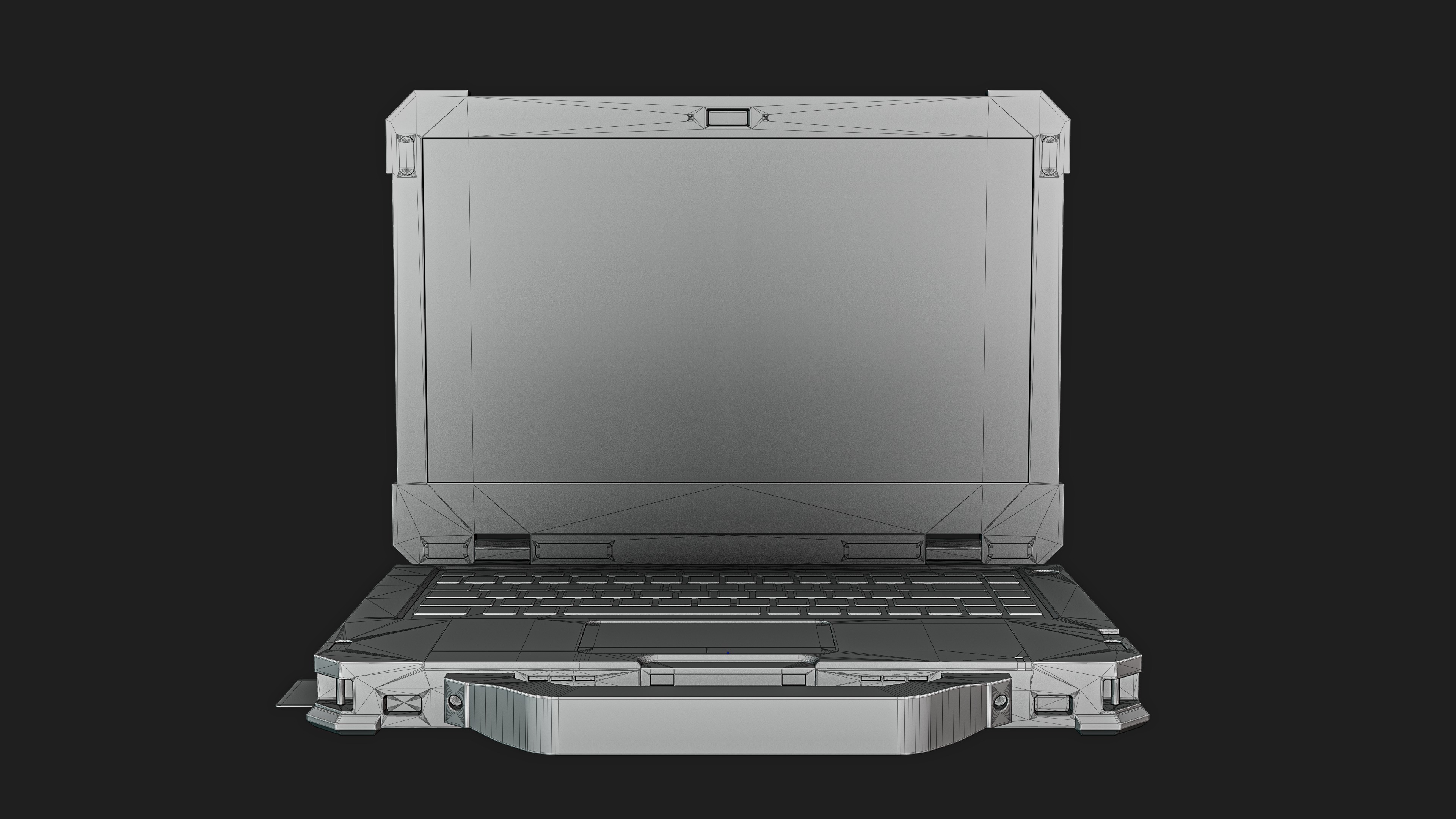 Laptop heavy-duty Low-poly 3D model_9