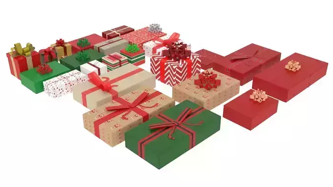 Christmas Gifts Set 3D model