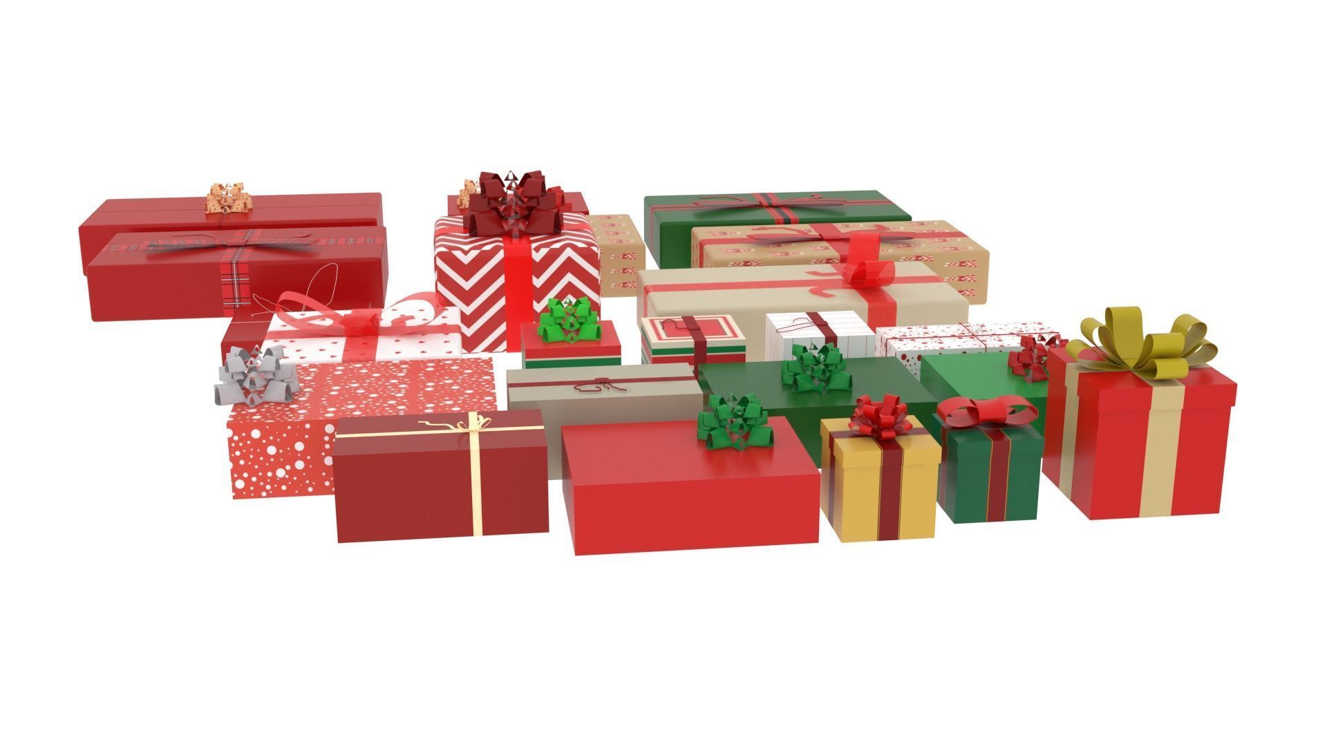 Christmas Gifts Set 3D model_2