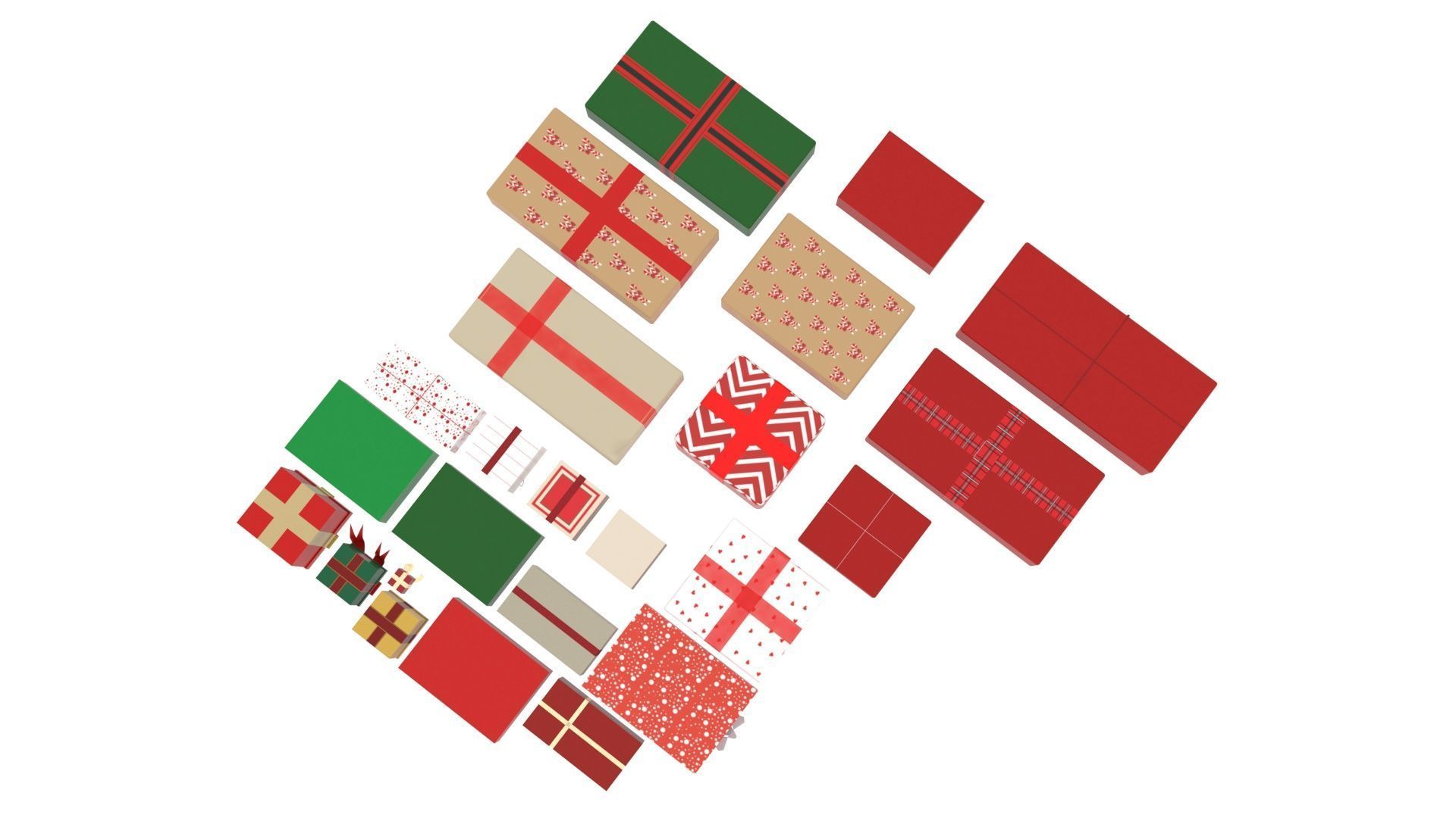 Christmas Gifts Set 3D model_4