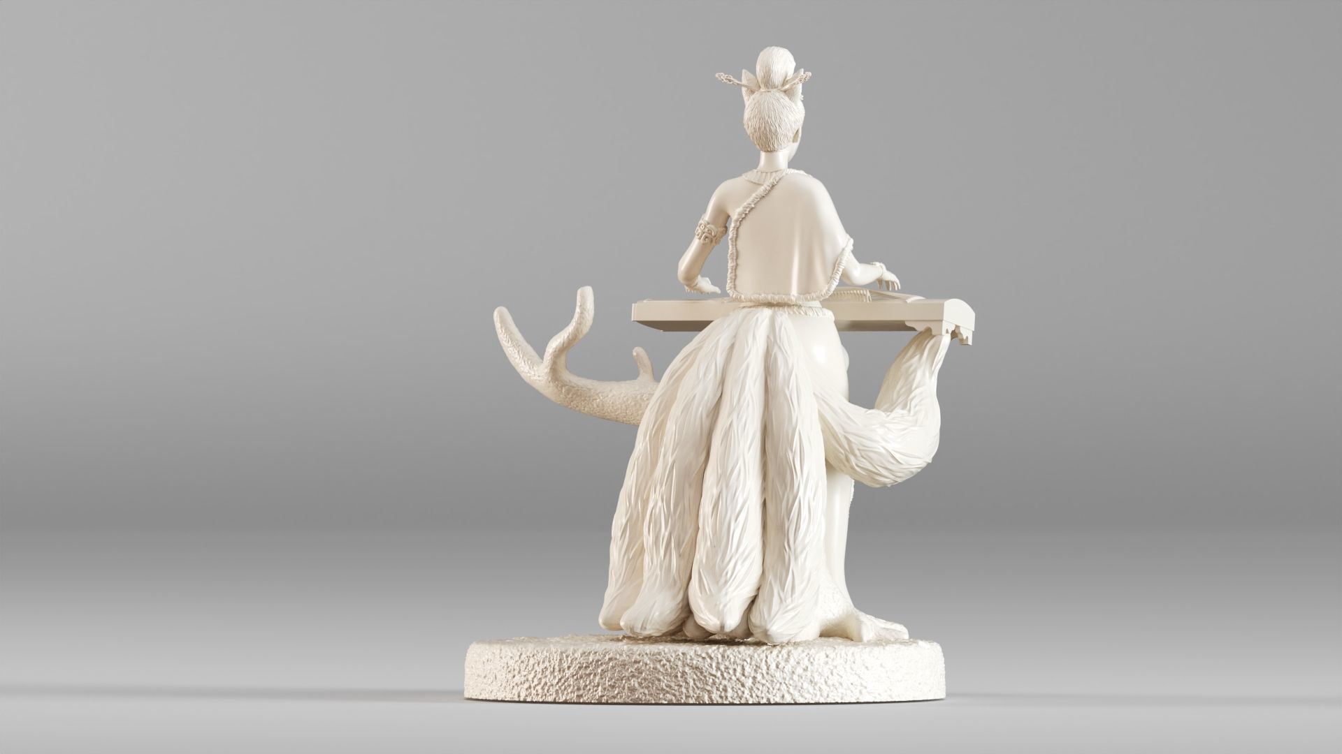 001562 Elegant mythical fox girl 3D print model_10