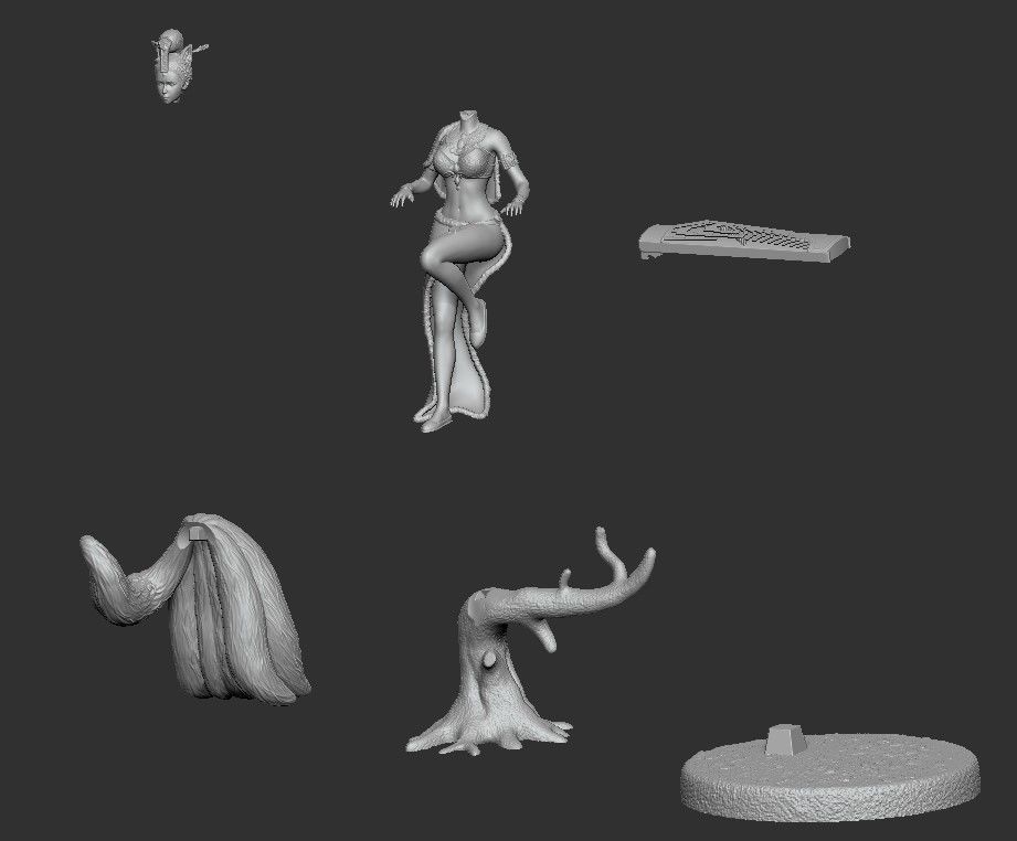 001562 Elegant mythical fox girl 3D print model_21