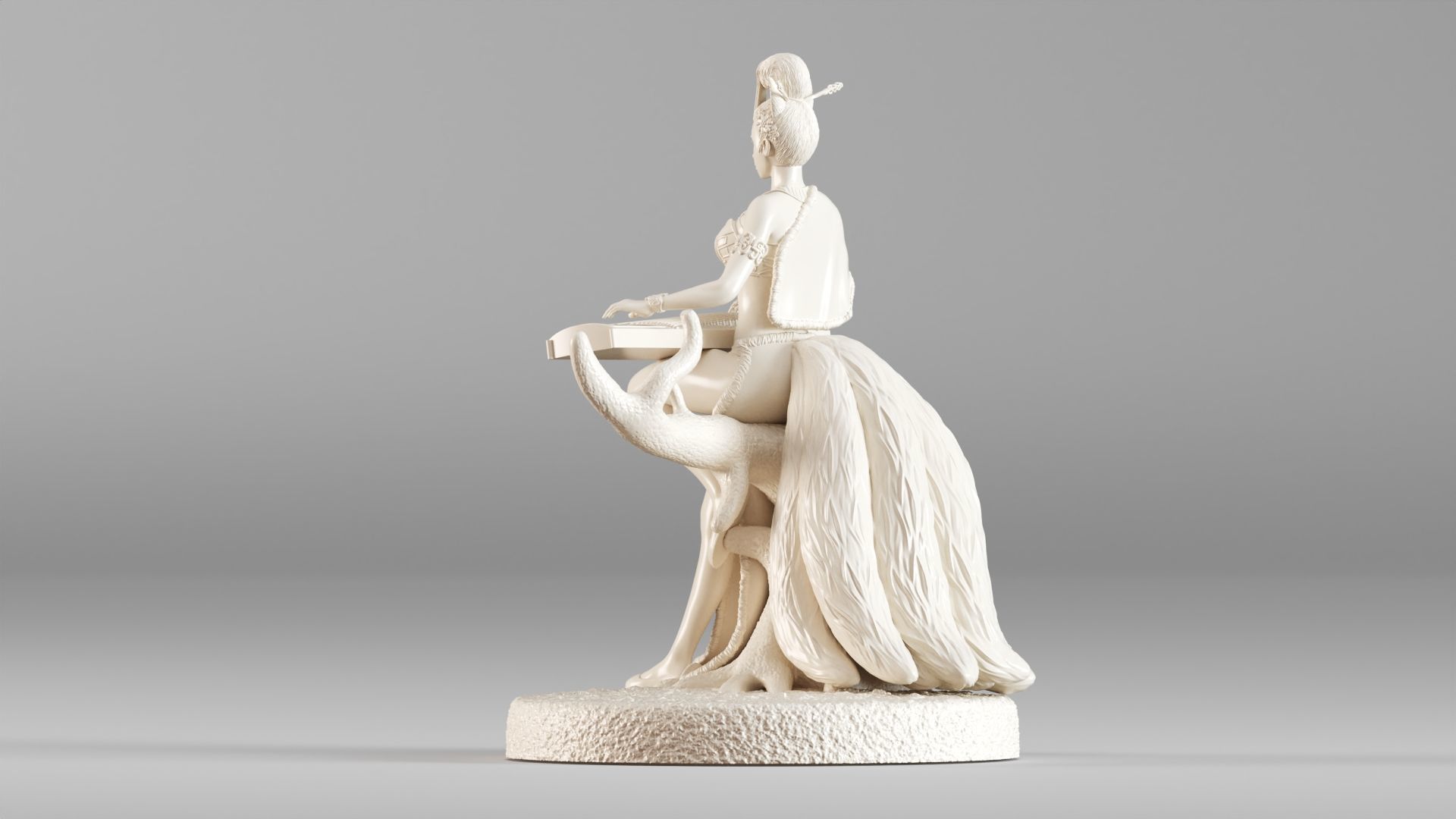 001562 Elegant mythical fox girl 3D print model_13