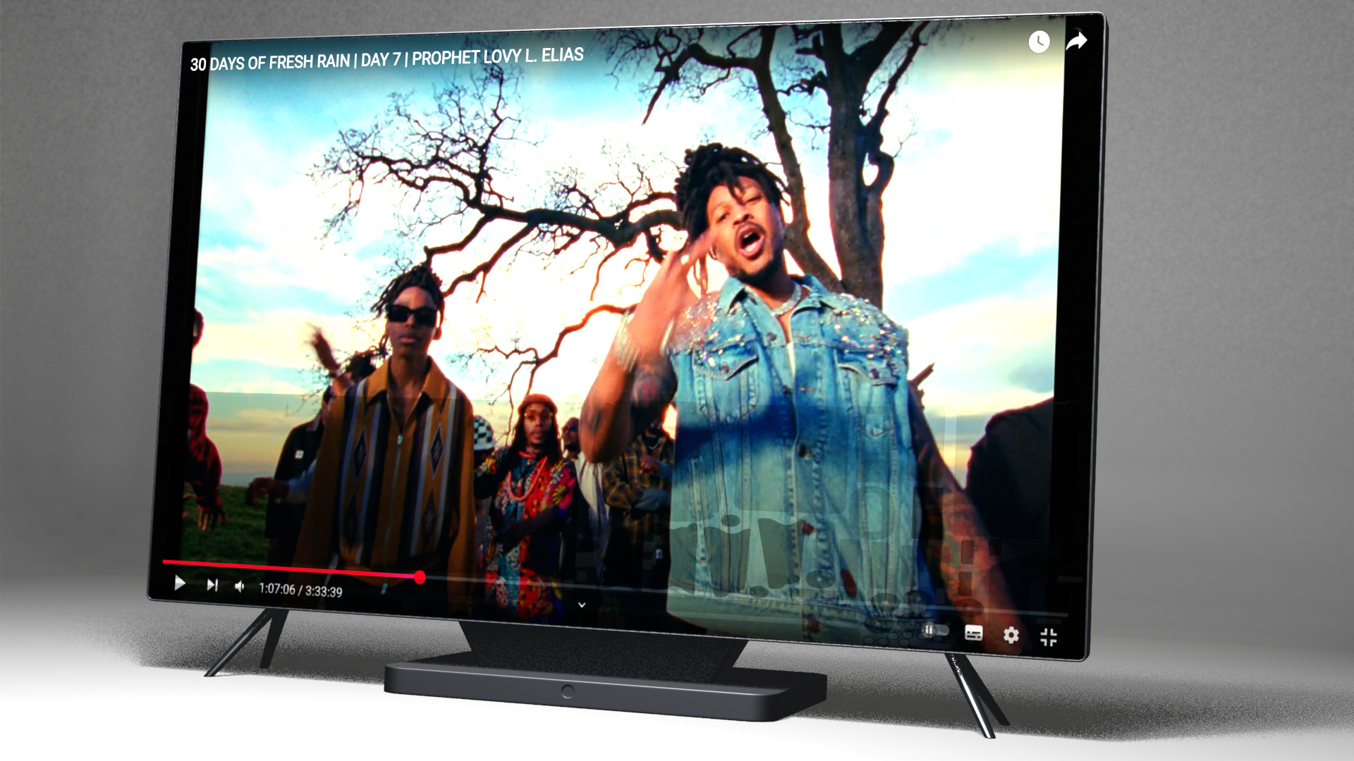 Flat Screen TV Set Modern Low-poly 3D model_9