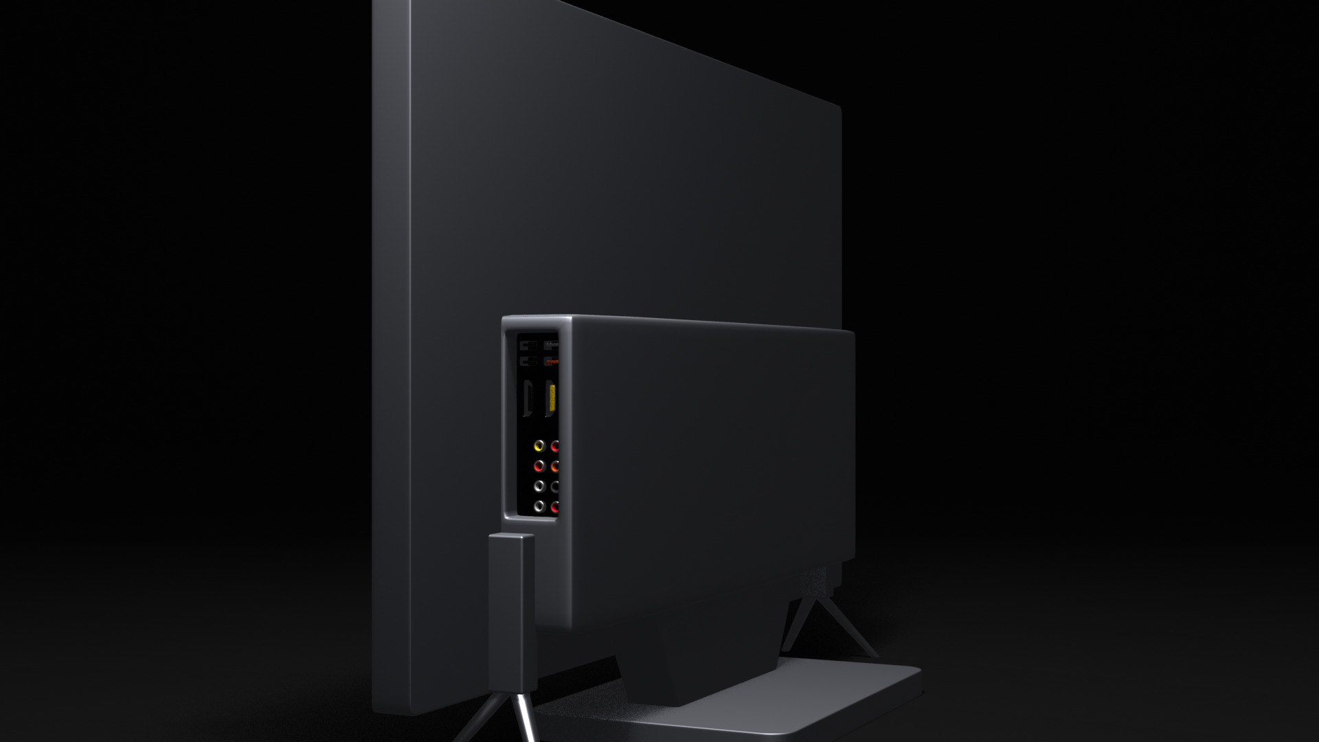Flat Screen TV Set Modern Low-poly 3D model_56
