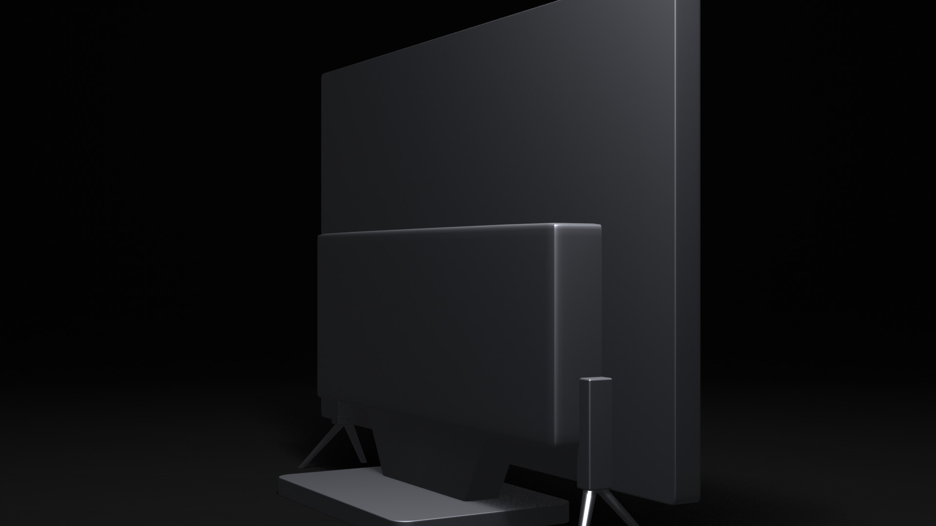 Flat Screen TV Set Modern Low-poly 3D model_48