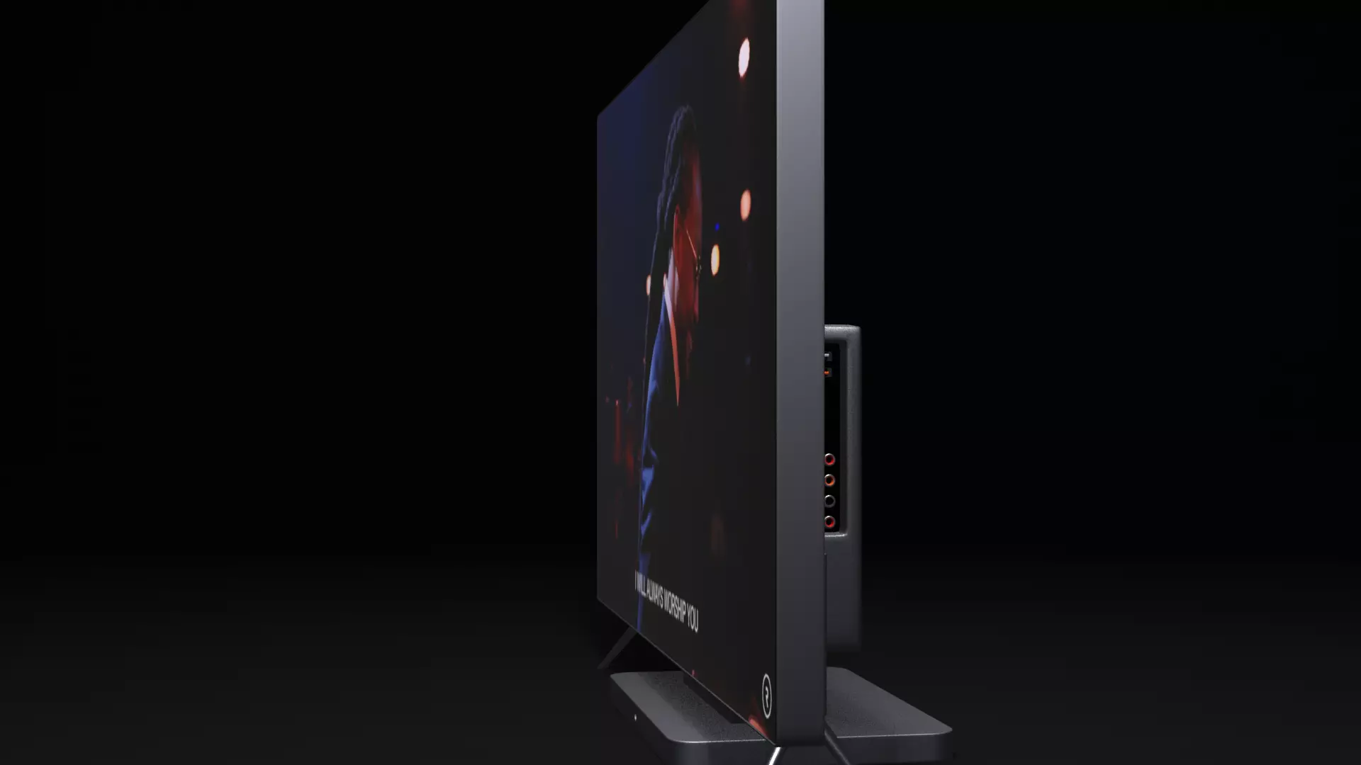 Flat Screen TV Set Modern Low-poly 3D model_0