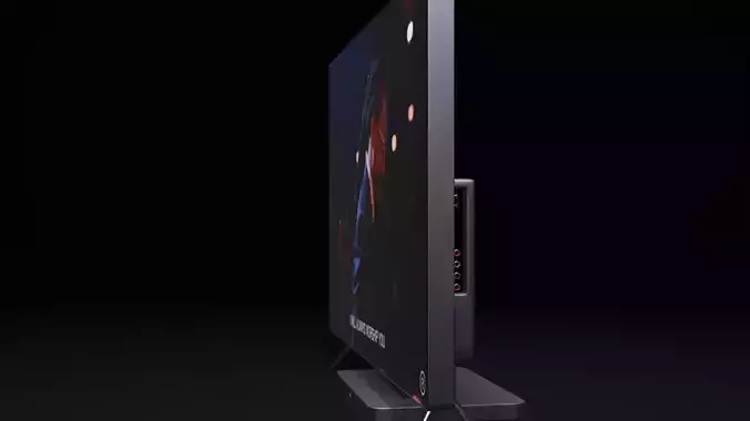 Flat Screen TV Set Modern Low-poly 3D model