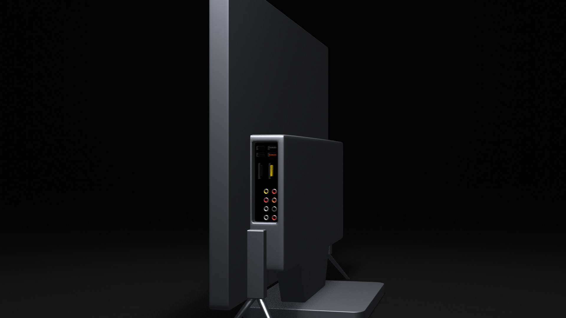 Flat Screen TV Set Modern Low-poly 3D model_40