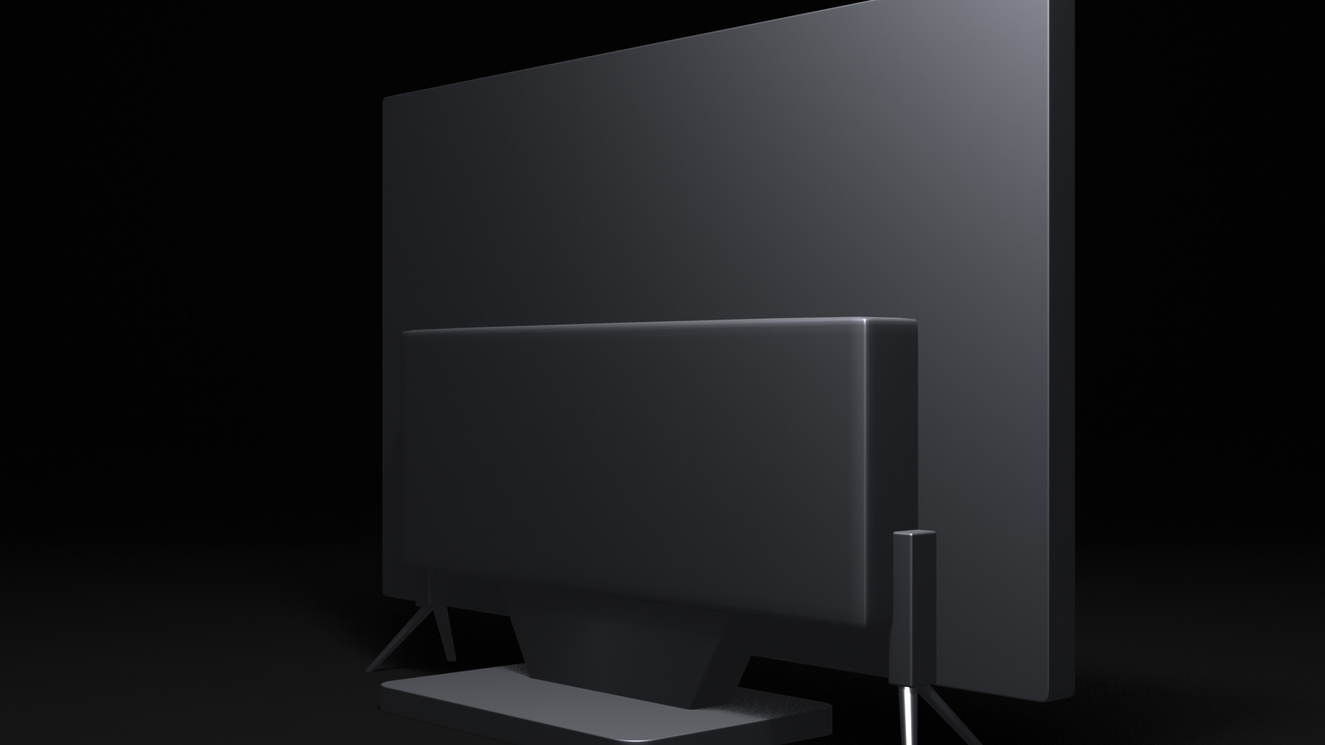 Flat Screen TV Set Modern Low-poly 3D model_49