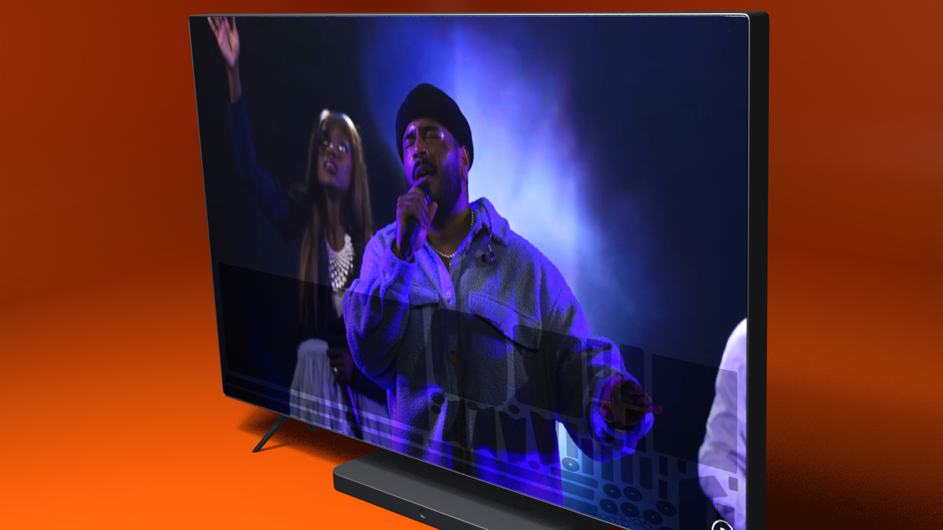 Flat Screen TV Set Modern Low-poly 3D model_26