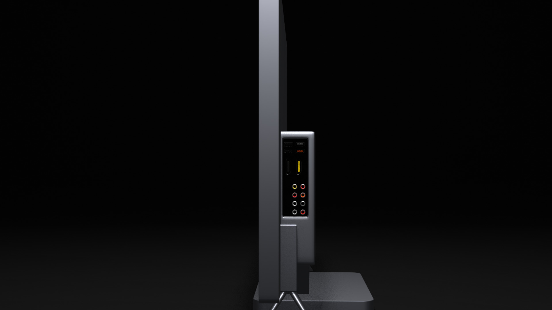 Flat Screen TV Set Modern Low-poly 3D model_4