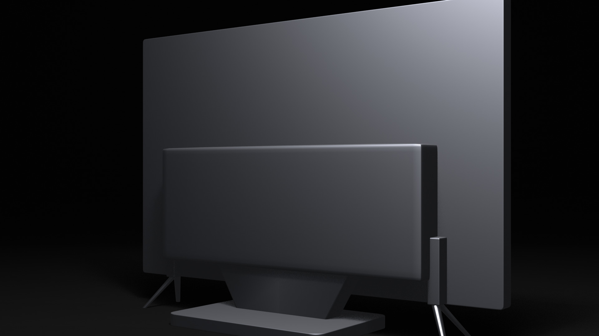 Flat Screen TV Set Modern Low-poly 3D model_50