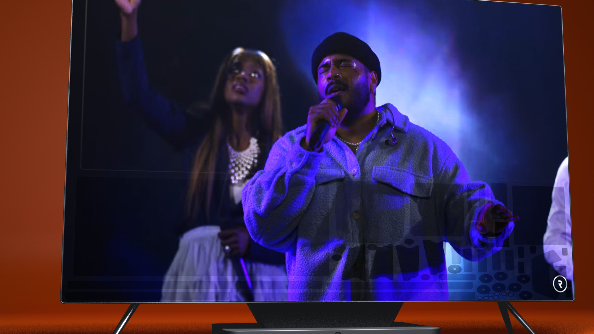 Flat Screen TV Set Modern Low-poly 3D model_12