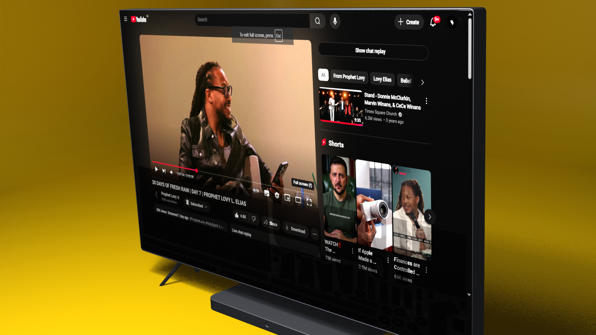 Flat Screen TV Set Modern Low-poly 3D model_5