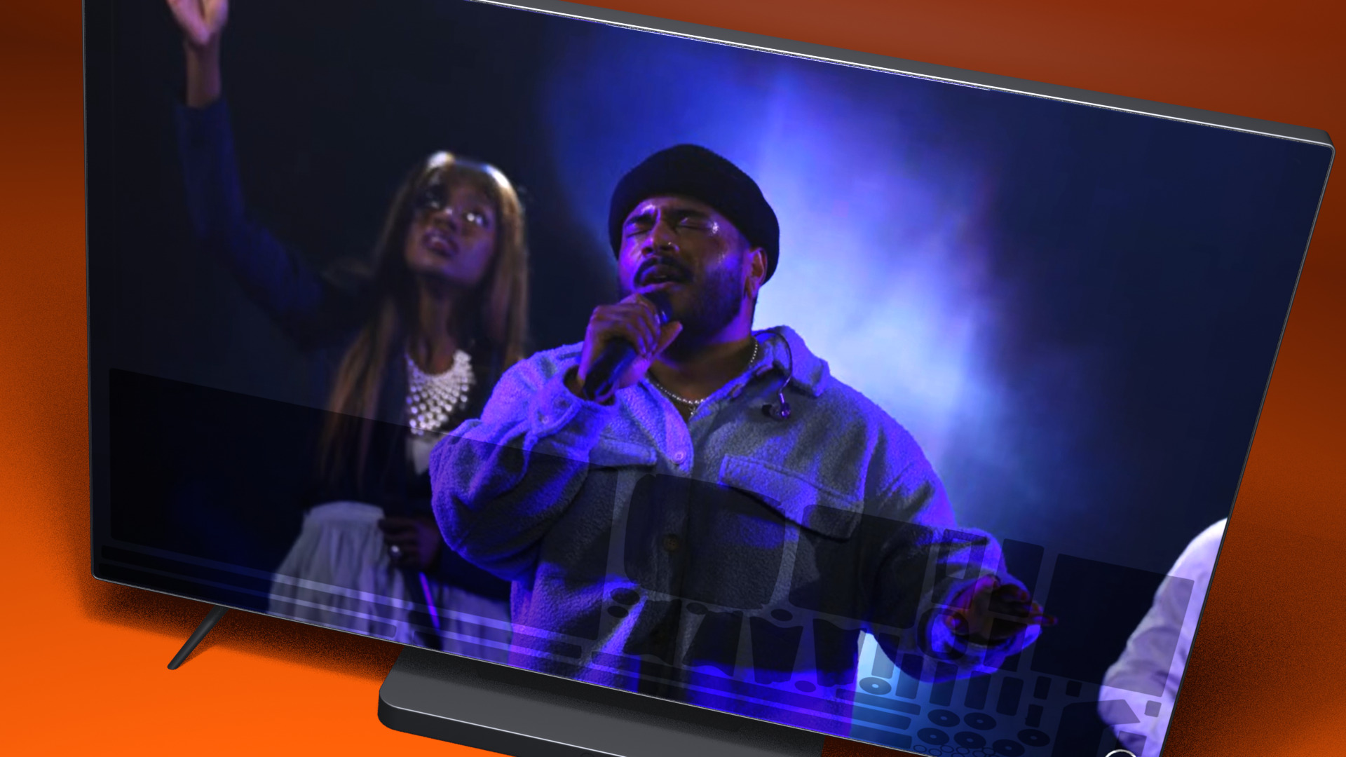 Flat Screen TV Set Modern Low-poly 3D model_7