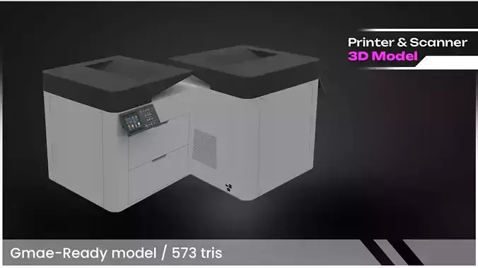 Multifunction Office Printer - Scanner 3D Model