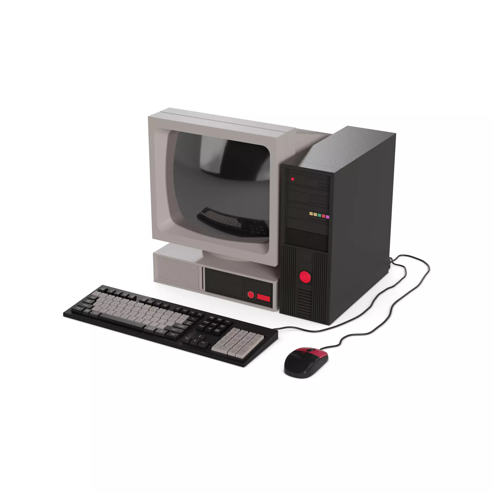 Computer 80s 3D model_0
