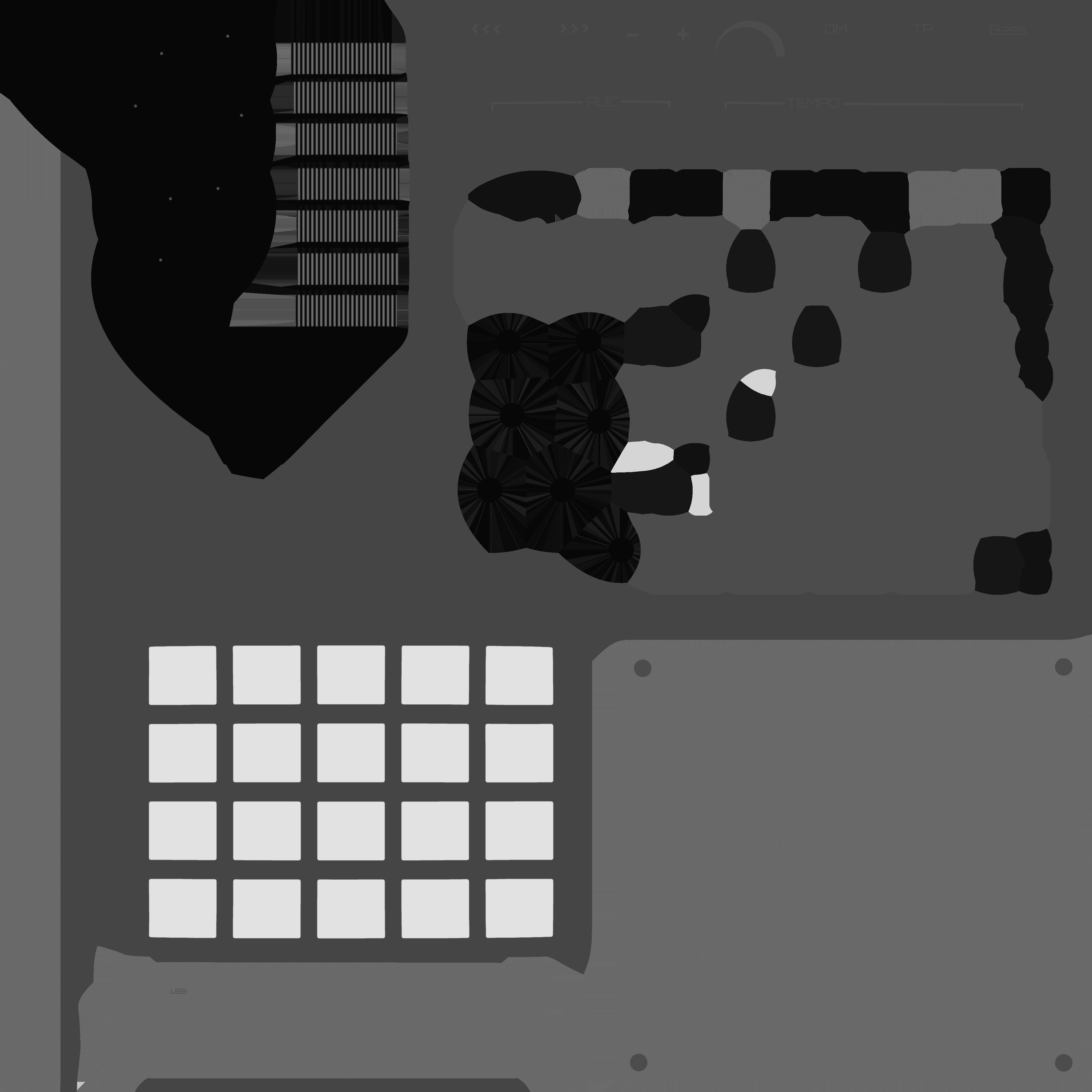 MIDI Drum Pad Low-poly 3D model_14