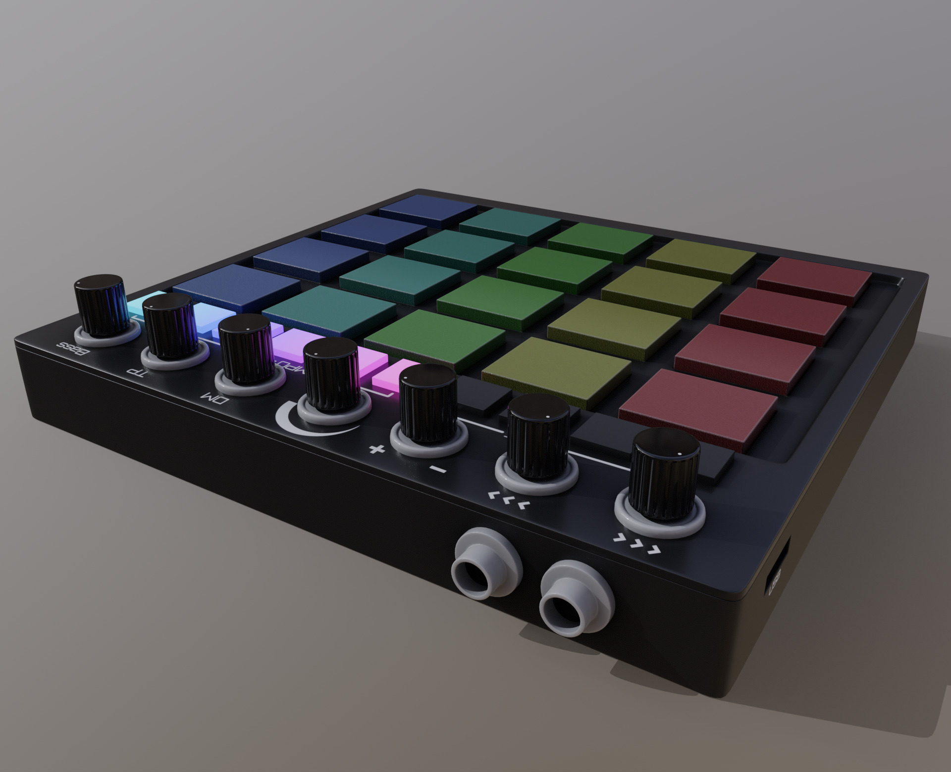 MIDI Drum Pad Low-poly 3D model_3