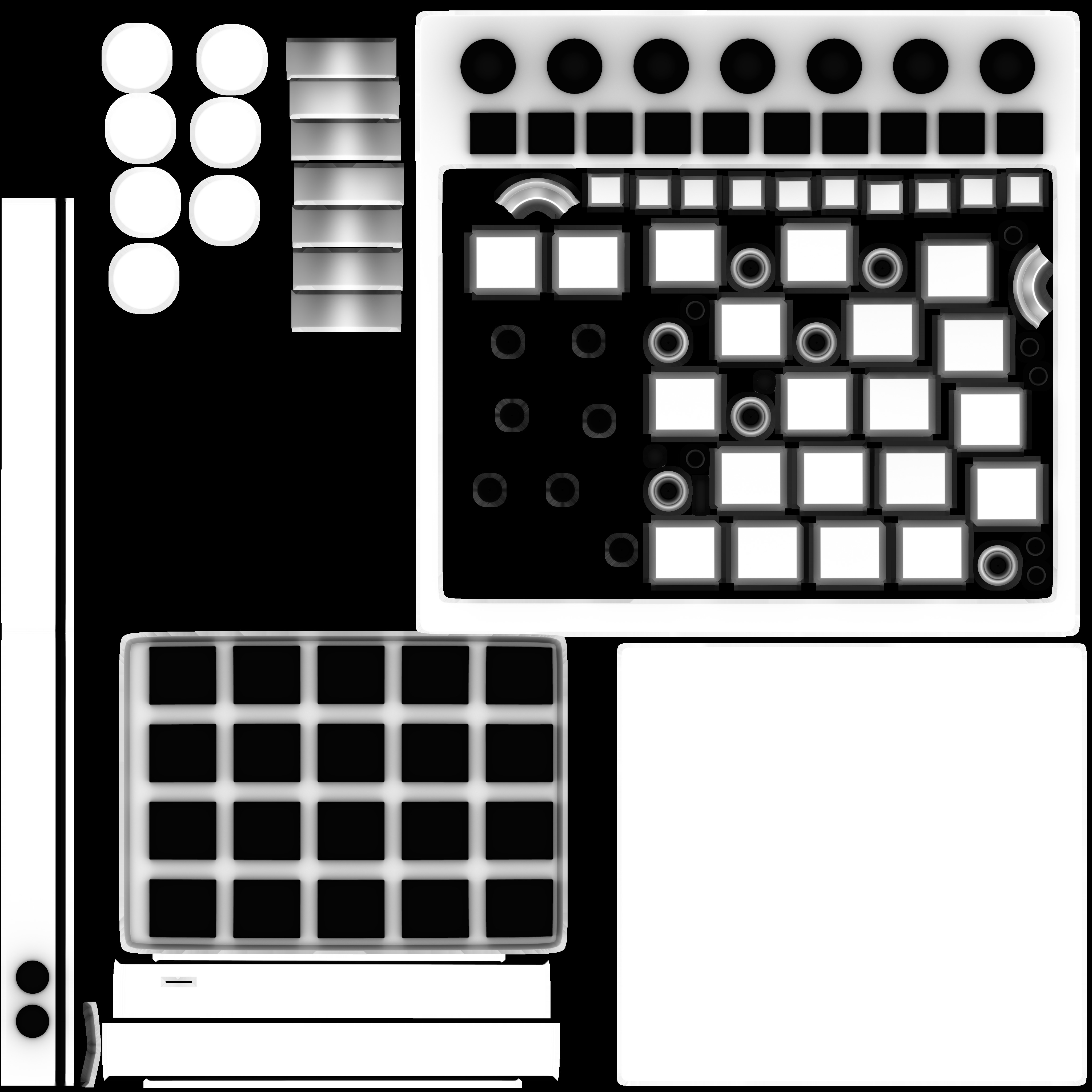 MIDI Drum Pad Low-poly 3D model_9