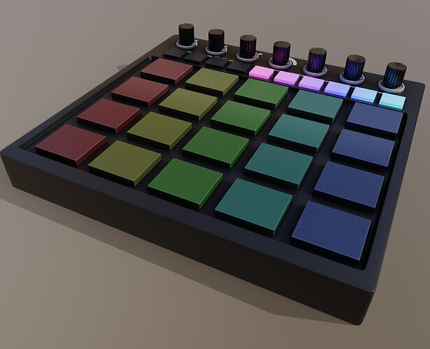 MIDI Drum Pad Low-poly 3D model