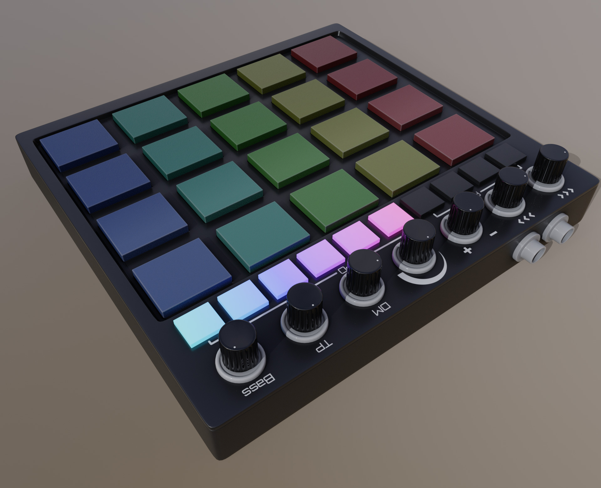 MIDI Drum Pad Low-poly 3D model_5