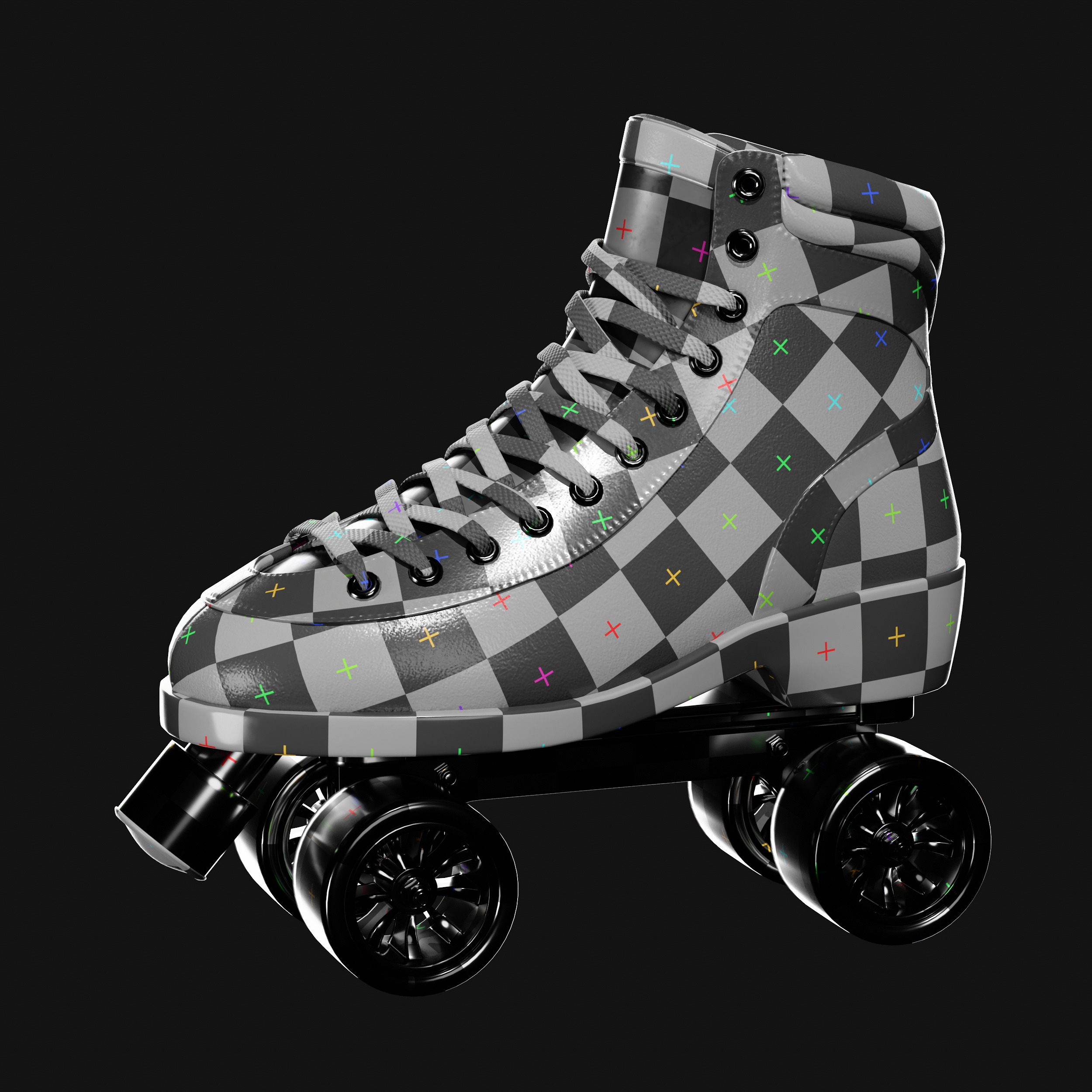 Quad Roller Skate 3D model_31