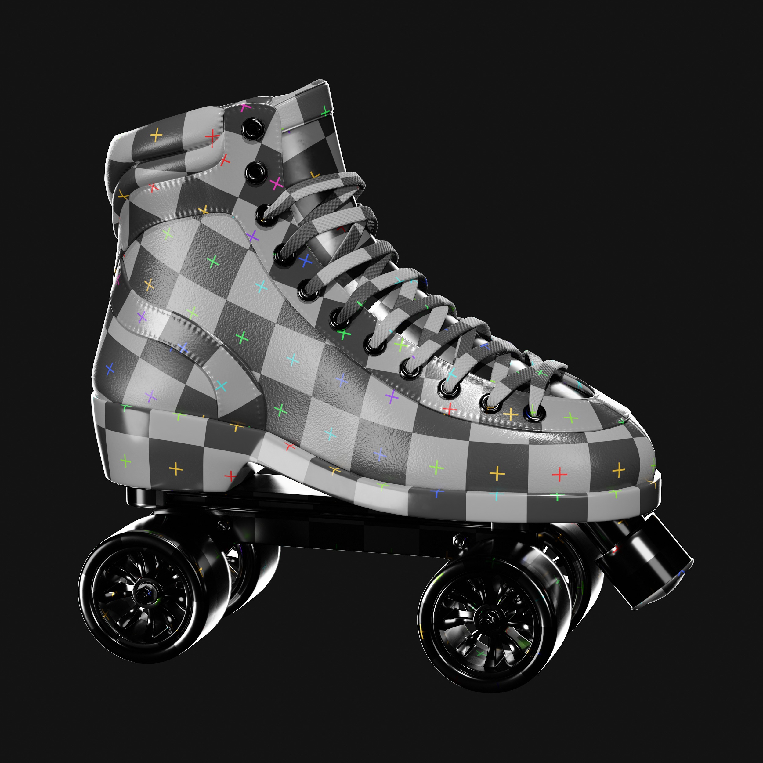 Quad Roller Skate 3D model_25