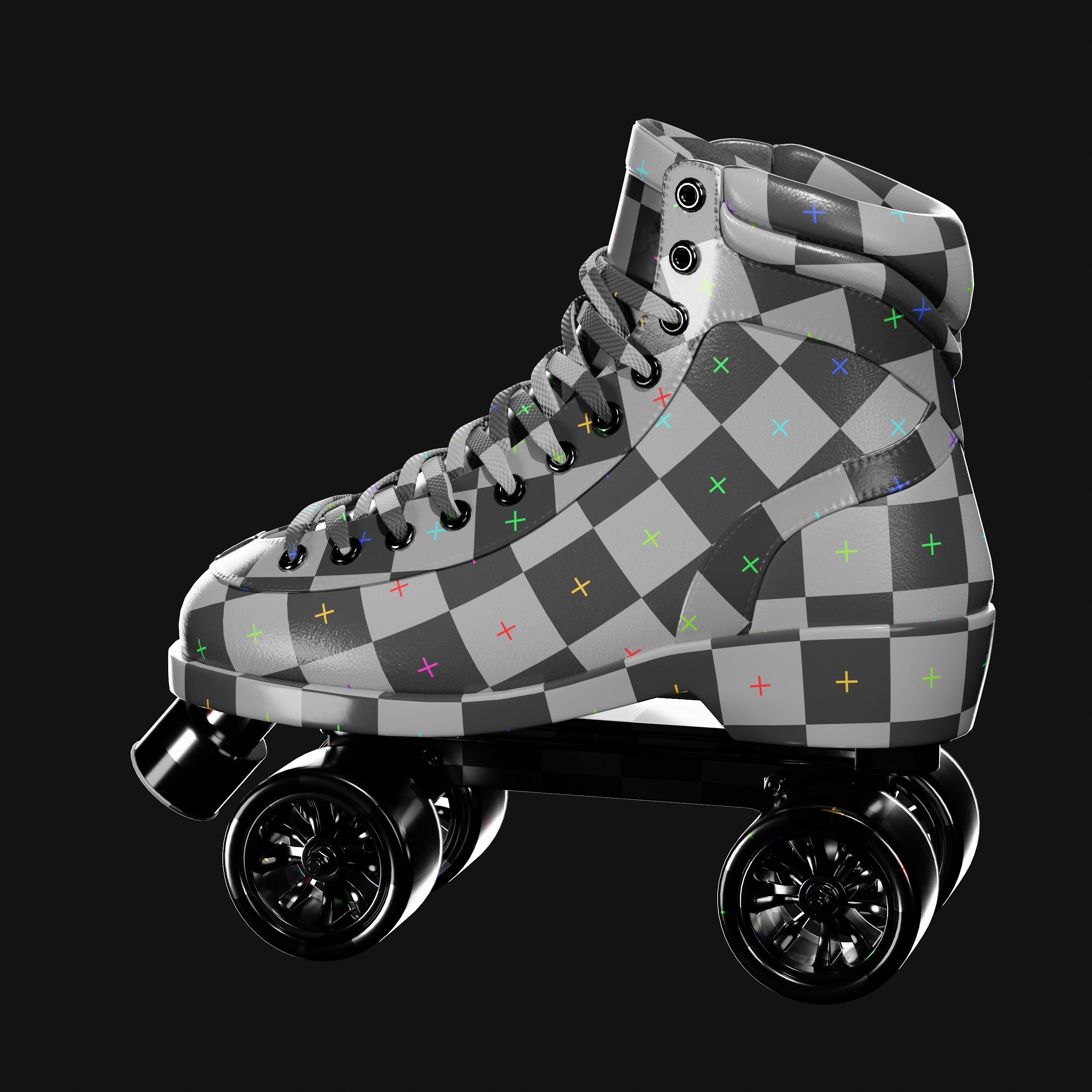 Quad Roller Skate 3D model_30