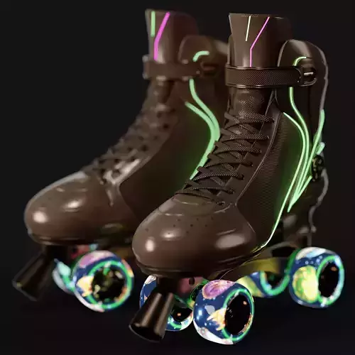 Futuristic Quad Roller Skate 3D model