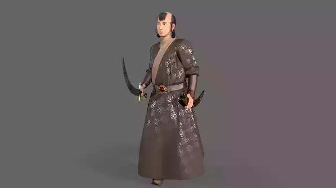 Mongol Warrior Low-poly 3D model