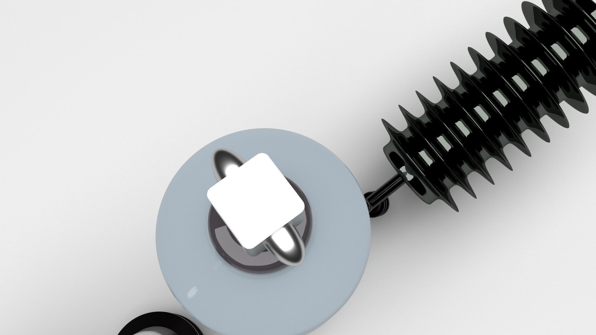 High Voltage Porcelain Insulators Set 3D model_6