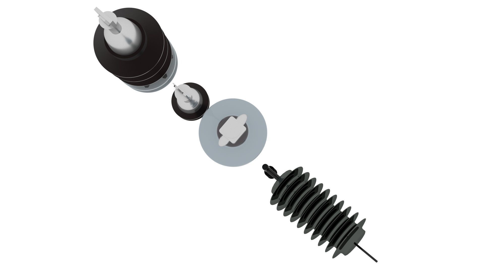 High Voltage Porcelain Insulators Set 3D model_11